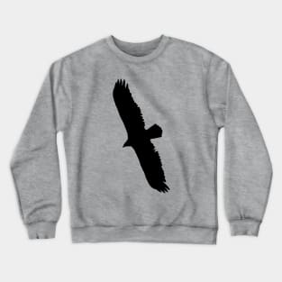 Turkey Vulture Flying Graphic Black Silhouette Crewneck Sweatshirt